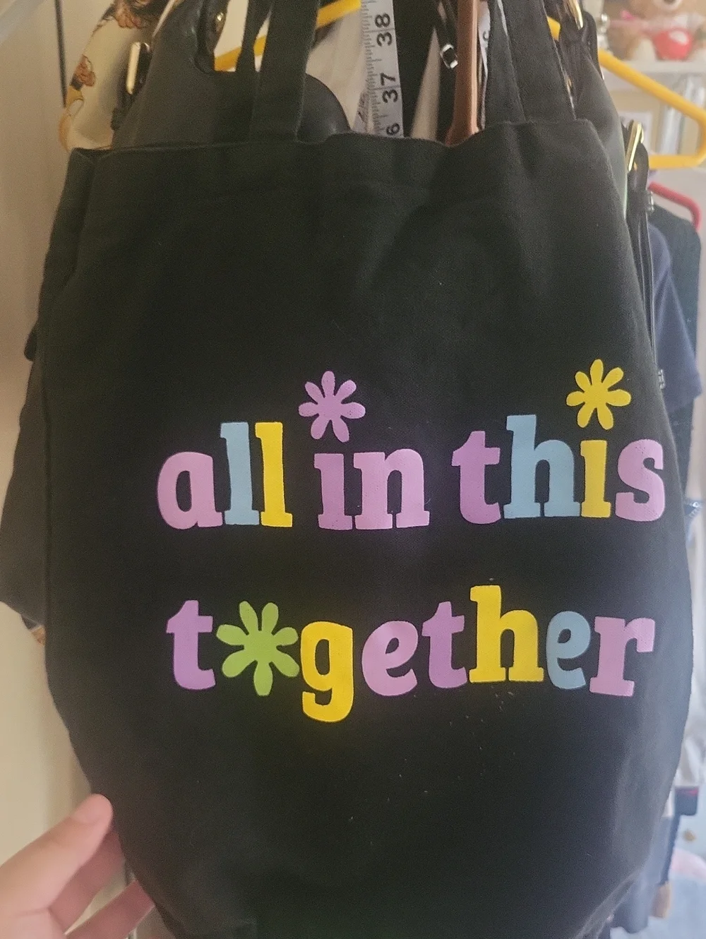 Tote Bag Colorful 'all in this together' Print